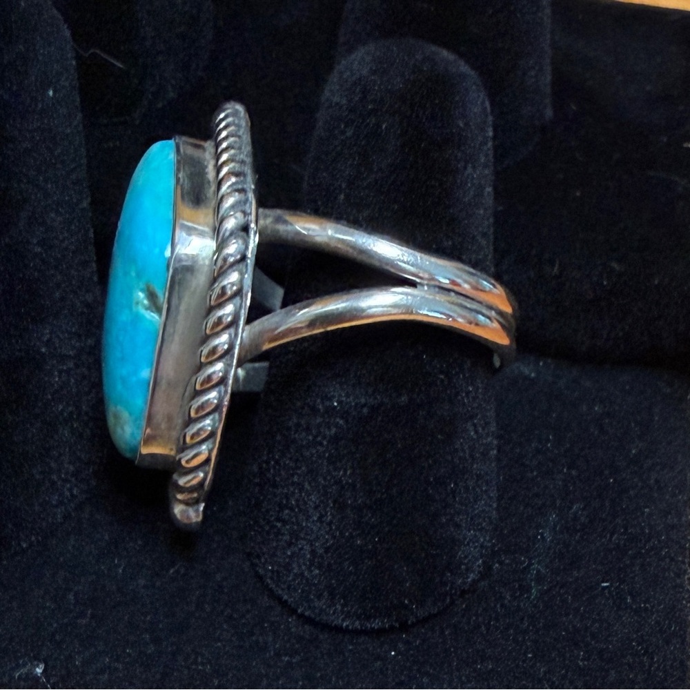 Sterling Silver Turquoise Statement Ring - Blue - Picture 2 of 4